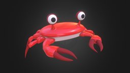 Cartoon Crab crab, middle, substancepainter, cartoon, blender, blender3d, animal, stylized
