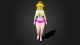 Princess Peach Casual Attire mushroom, princess, nintendo, toad, kingdom, bros, luigi, woman, casual, bowser, platformer, peach, movement, royalty, daisy, attire, game, female, animation, animated, video, super, rigged, lady, mario
