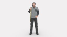 Man With Hunting Rifle 0206 rifle, people, hunter, hunting, clothes, miniatures, realistic, character, 3dprint, model, man