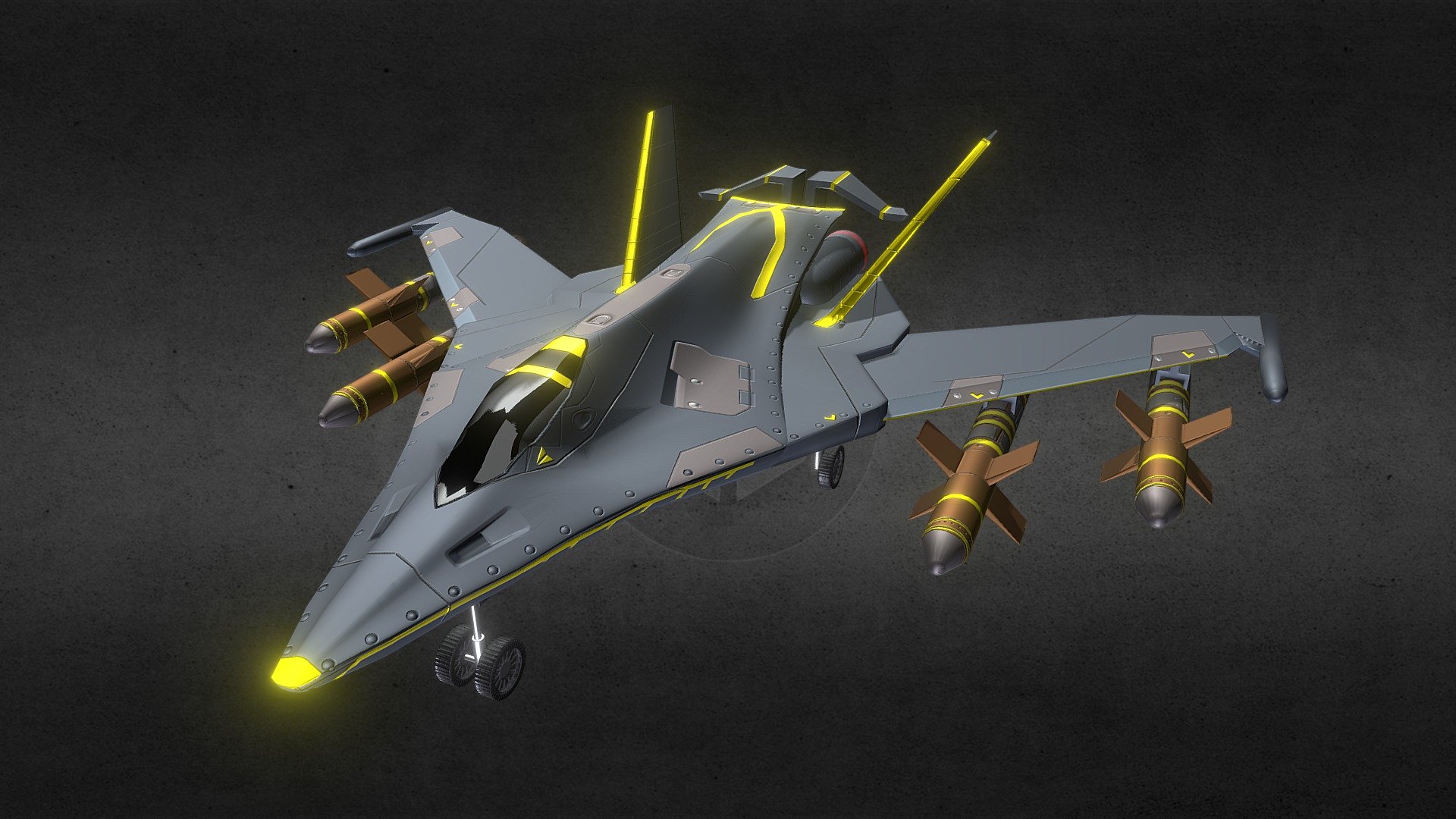 A combination between the H-8 Global Defenser from Independence Day and a Air Force F-22 - Fighter Jet - 3D model by mike_miller95 3d model