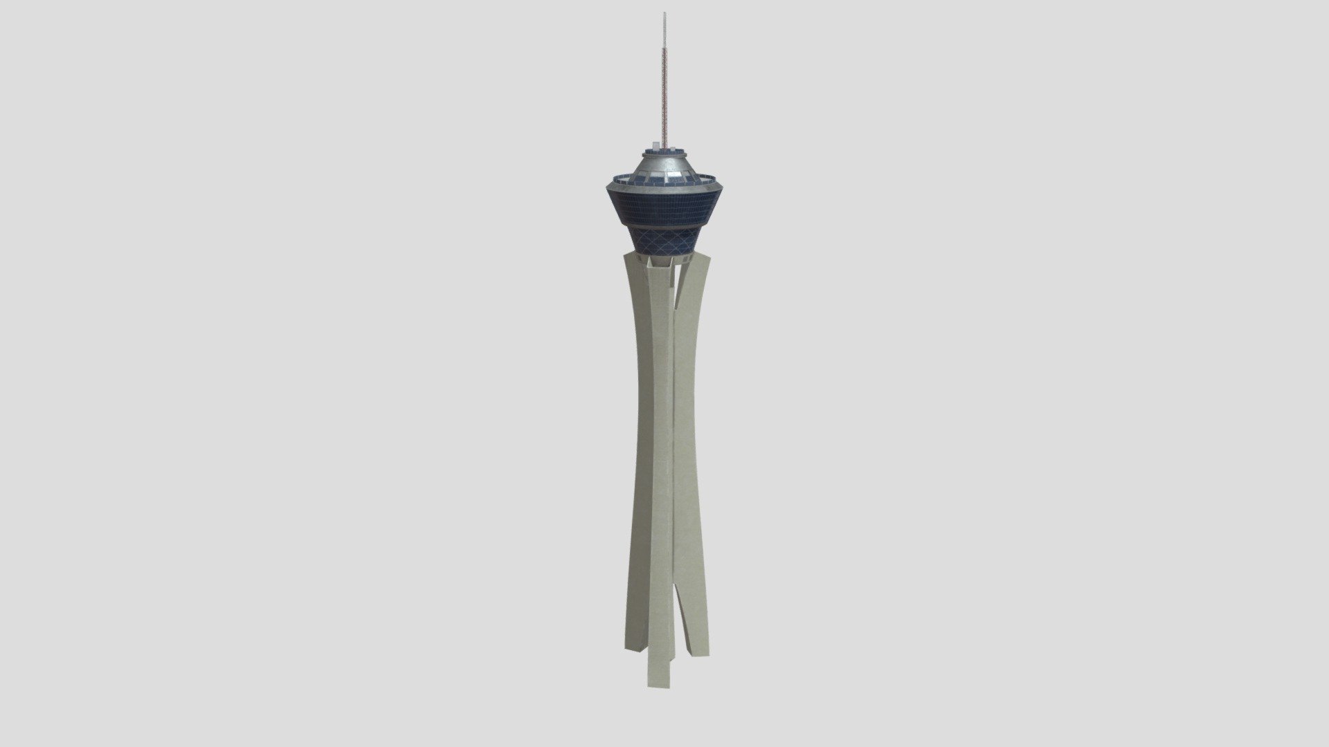 This Las Vegas Stratosphere is perfect for any vegas backdrop scene or just as the staple piece. This includes:

Stratosphere Mesh
Tower Top 4K Texture set
Tower Base 4K Texture Set
The mesh is UV Unrwapped and can eaily be retextured ! It also has vertex colors 3d model