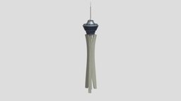 Las Vegas Stratosphere with 4K Textures Low-poly tower, skyline, monument, desert, urban, architectural, landmark, casino, 4k, strip, downtown, poker, gamble, stratosphere, las-vegas, lowpoly, city, building, engineering, las-vegas-stratosphere