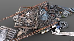 Street garbage heap with tires and debris abandoned, dump, urban, mass, rusty, trash, scrap, junk, debris, pile, garbage, chaos, dirty, rubble, 3d-scanning, rubbish, tires, heap, decadence, tyres, rawscan, scattered, lump, photoscan, photogrammetry, asset, blender, scan, 3dscan, wood, street, dumping, ue5