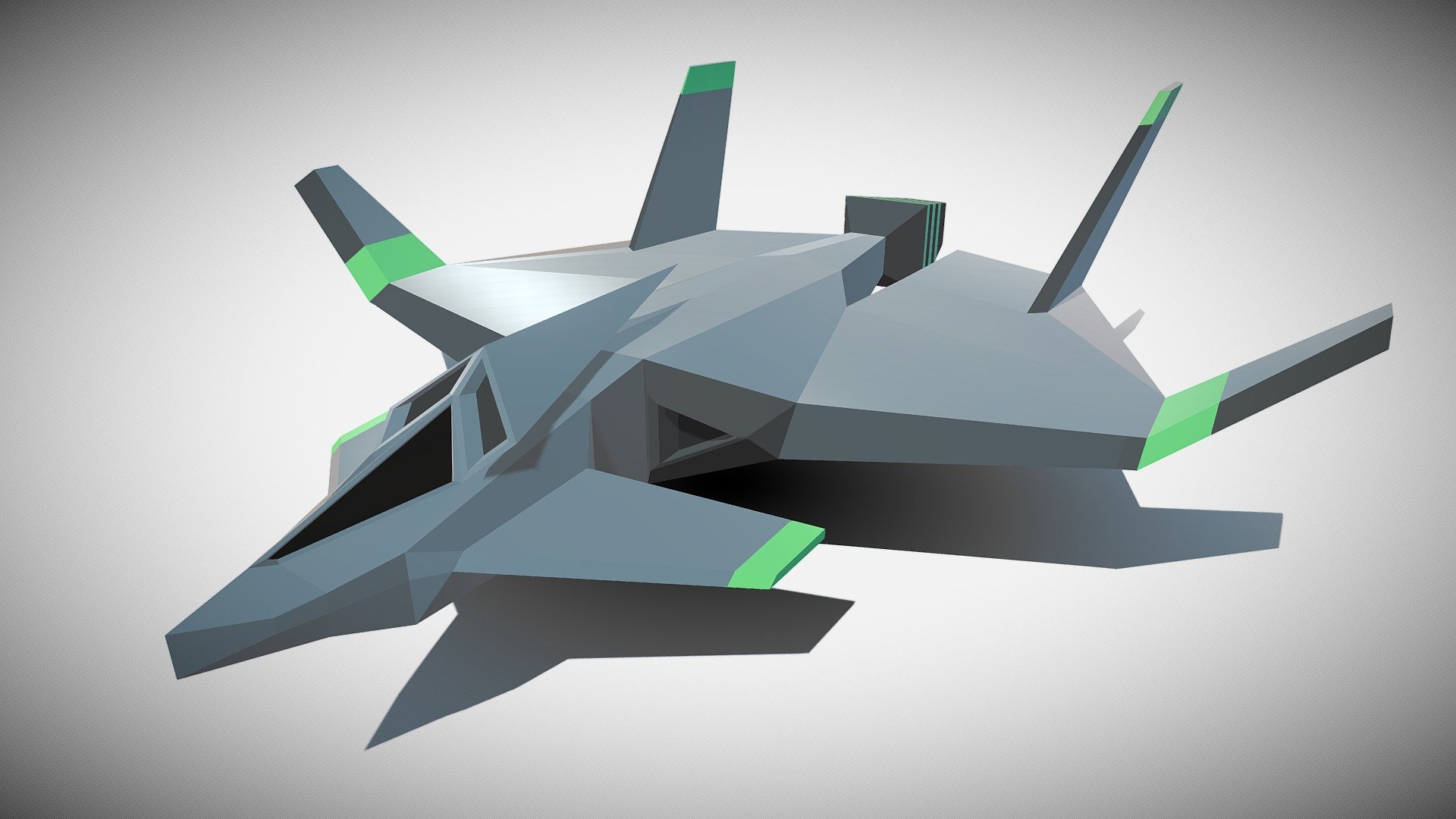 My lowpoly aircraft or spaceship whatever you like,inspired with manta ray.Front design is more like &ldquo;Alien