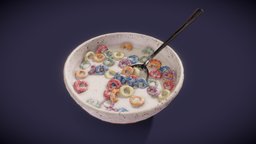 Cereals Rainbow Hoops food, dinner, breakfast, milk, rainbow, cereals, loop, yummy, hoop