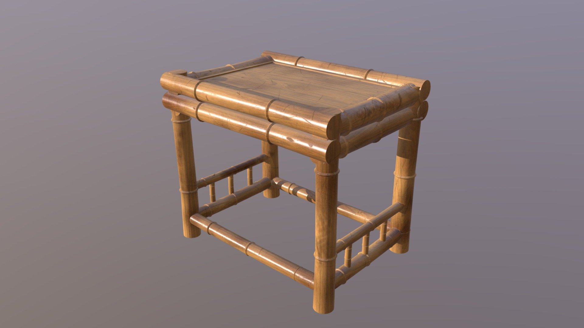 I made a chinese bamboo table - Bamboo Table - 3D model by wang2dog 3d model