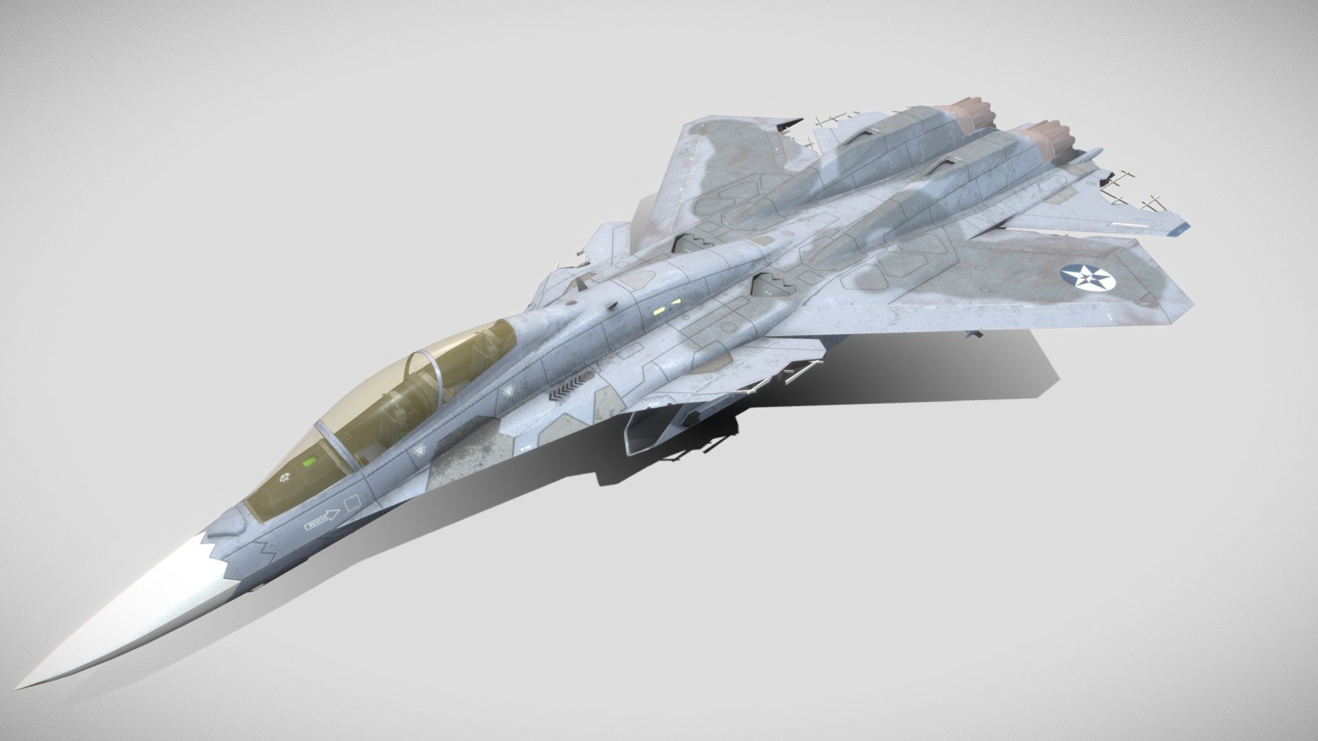 plane - X-02S Damaged, Osean - 3D model by BorisBC 3d model