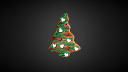 Gingerbread Tree with hearts tree, heart, christmas, high-poly, gingerbread, photogrammetry, blender, polycam