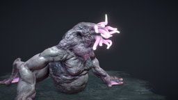 H.P. Lovecrafts Moonbeast pink, lovecraft, game-ready, glowy, pinky, lovecraftian, swampy, game, gameart, gameasset, creature
