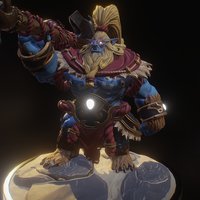 Leander challenge, huge, lion, polycount, zhang, leander, xuexiang, monthly, character, man, sword, blue, concept