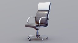 Office Chair Black&White office, leather, armchair, white, game, pbr, black, gameready