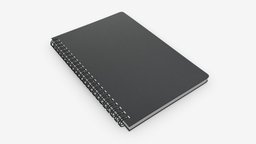 Spiral sketchbook A5 01 empty, template, paper, pad, notebook, spiral, sketchbook, organizer, write, blank, notepad, book, 3d, pbr