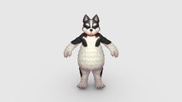 Cartoon Husky Character cute, dog, comic, clothes, puppy, performance, show, costume, cosplay, lowpolymodel, roleplay, character, handpainted, cartoon, animal, stylized, fantasy, clothing, showcostumes