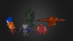 Fantasy Character Pack wizard, spider, minotaur, medievil, ent, ranger, low_poly, mobile, fantasy, knight