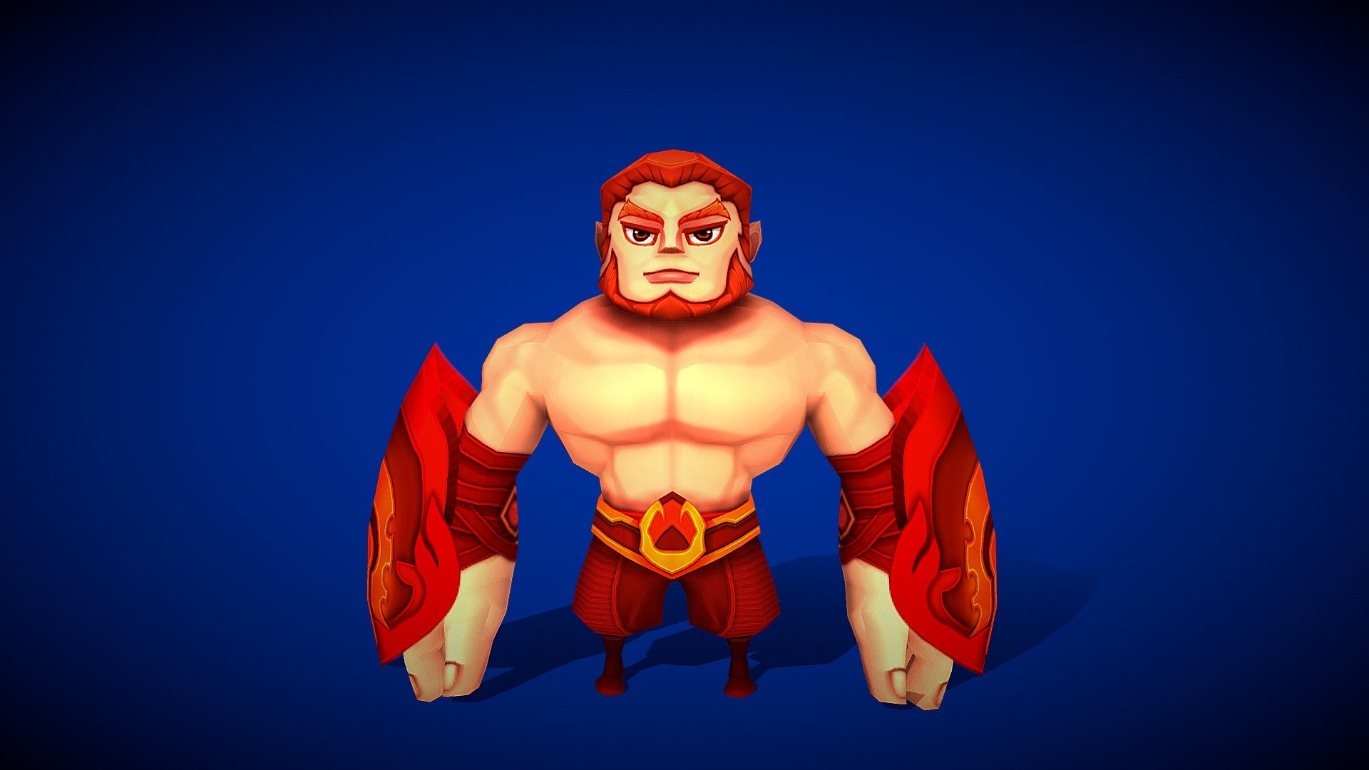 This set includes Low-poly fantasy Cartoon Fighters, which are rigged and animated. 

Textures are hand painted and available in 4 colors. Each color versions has 3 levels. 

Suitable for TD games, at role of tank with high attack damage and toughness ability .  

Character includes 13 animations:

- Idle 01: 20 - 60

-  Run: 70 - 100 
- Attack 03: 110 - 190

- Idle 02: 200 - 320

- Idle 03:  330 - 420 
-  Walk:    430 - 480

-  Attack 01:   490 - 520

-  Attack 02: 530 - 580

-  Hurt:    590 - 630

-  Skill 01: 640 - 690 
-  Skill 02:    700 - 785

-  Die 01:  800 - 870

-  Die 02:  880 - 920 - Cartoon Fighter - 3D model by souchenki 3d model