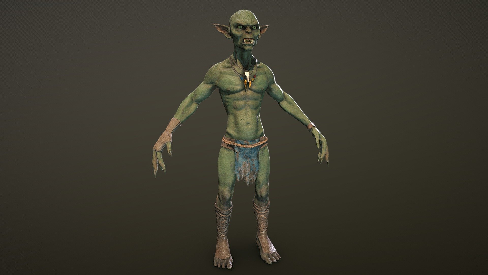 This is a deprecated model and no longer will be used. NEW MODEL: https://skfb.ly/6ZVTs
Goblin model I done for Skyblivion Project with the help of the projectr devs.
This version of the goblin is regular and have no tribal marks.

Tools used: Zbrush, Substance painter, Blender - Goblin - Skyblivion [deprecated] - 3D model by Weekend 3d model