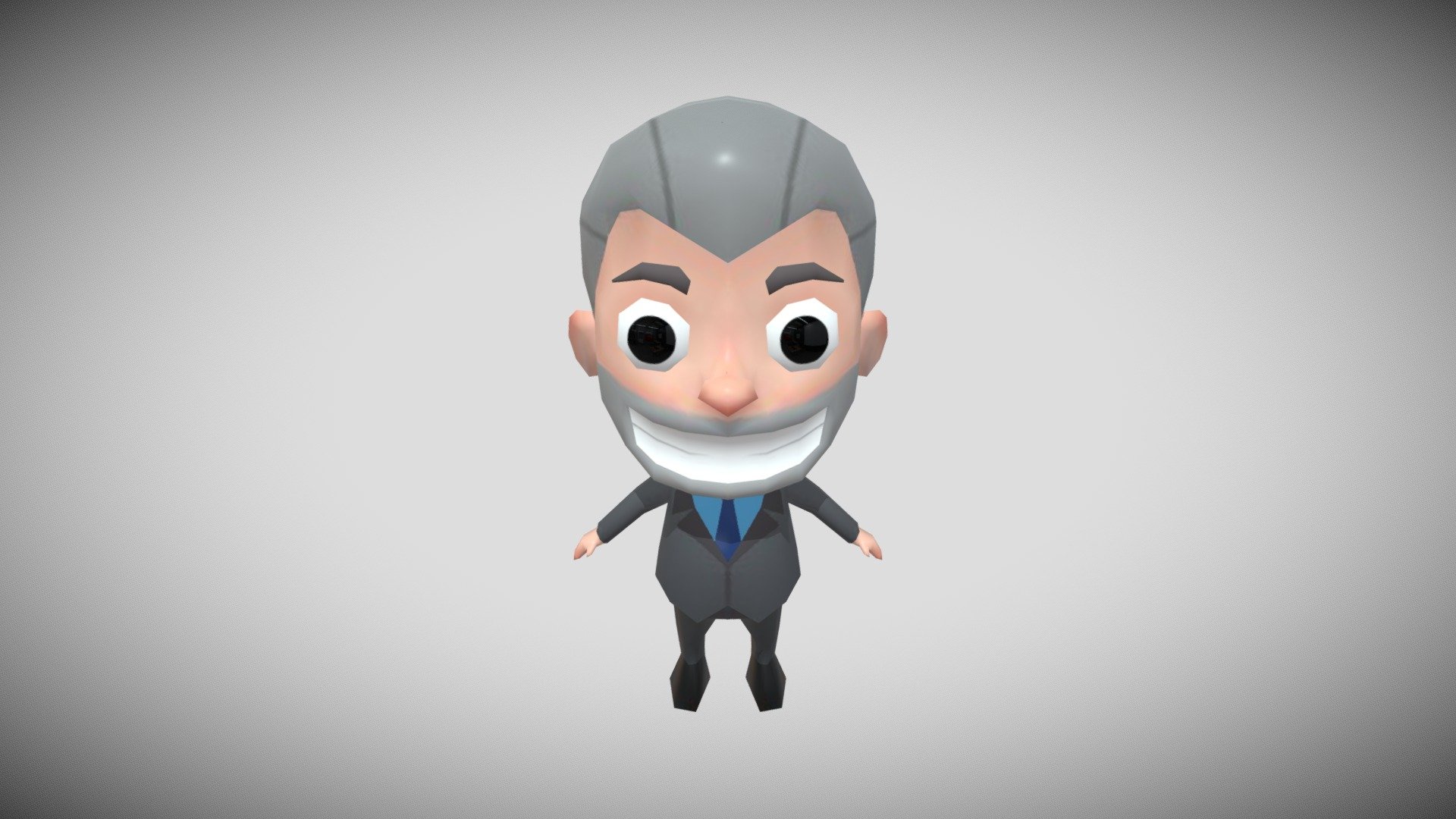 This is a 3D version of the Manager character from the game Idle Miner. The model was created to work in a isometric environment and with a focus on respecting the performance budget rquired for games on a mobile platform. The modeling and UV mapping were done in Blender, taking advantage of the modifier workflow, while the textures were produced in Substance Painter 3d model