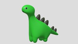 Cartoon Cute Dinosaur Toy sculpt, cute, toy, figure, deco, diplodocus, play, decorative, miniatures, statue, preschool, cartoon, art, lowpoly, low, poly, animal, sculpture, dinosaur, dino