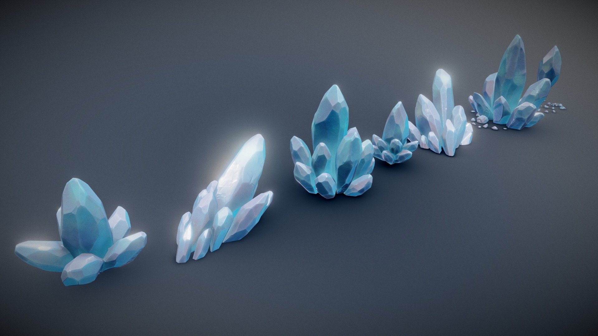 Beautiful stylized crystals pack! These game ready models have been carefully crafted for any type of game or media.

Models Included: 08


CrystalCluster_01 892 Triangles
CrystalCluster_02 1921 Triangles
CrystalCluster_03 2454 Triangles
CrystalCluster_04 1747 Triangles
CrystalCluster_05 2614 Triangles
CrystalCluster_06 2838 Triangles
CrystalCluster_07 184 Triangles
CrystalCluster_08 2572 Triangles

Textures Included: 9 (Texture variations included inside the included .zip file)


Rigging: No
Animation count: Non
UV Mapping: Yes
Types of materials: PBR/Custom
Types of textures: Albedo, Normal, Metallic, Ambient Occlusion, Emission.
 - Stylized Crystals Pack - Buy Royalty Free 3D model by otzee 3d model