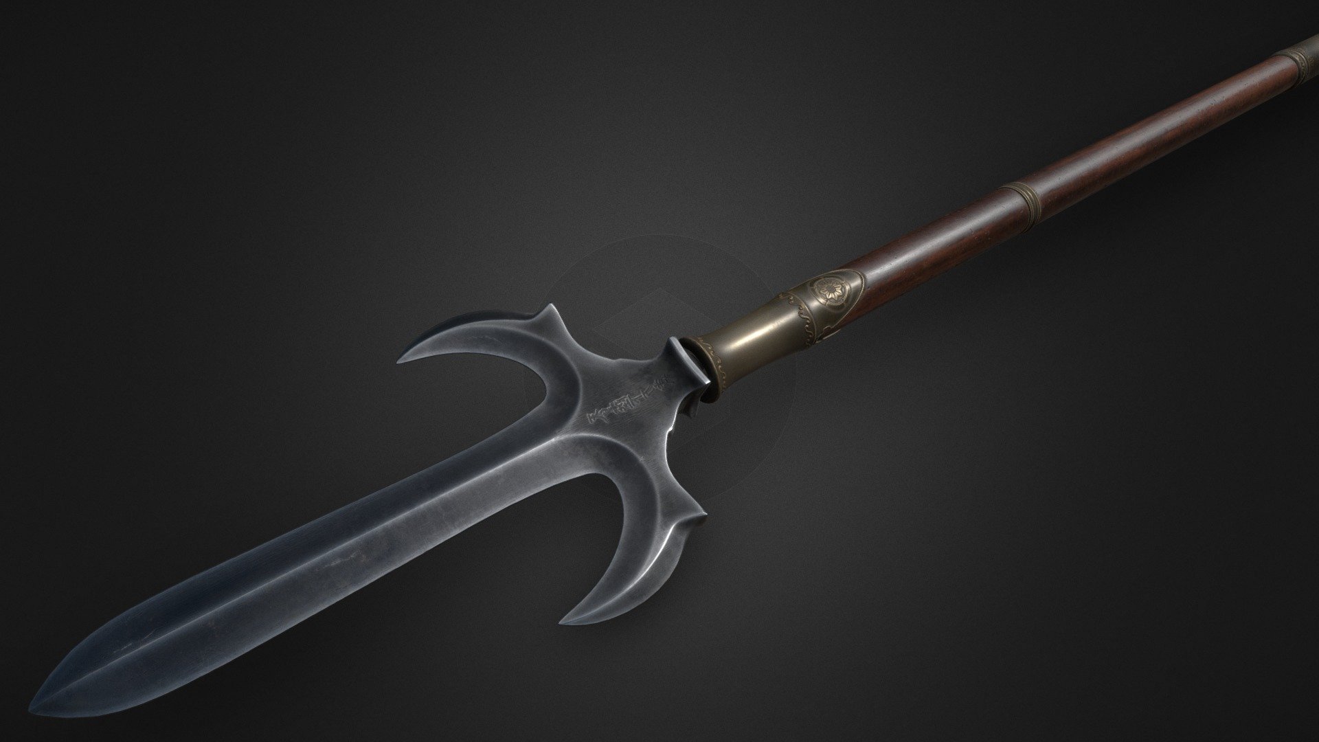 Yari (Japanese spear) low poly model.

4k textures. Total polycount 8084 tris.

Model created on Blander and ZBrush. Textured with Substance Painter 3d model