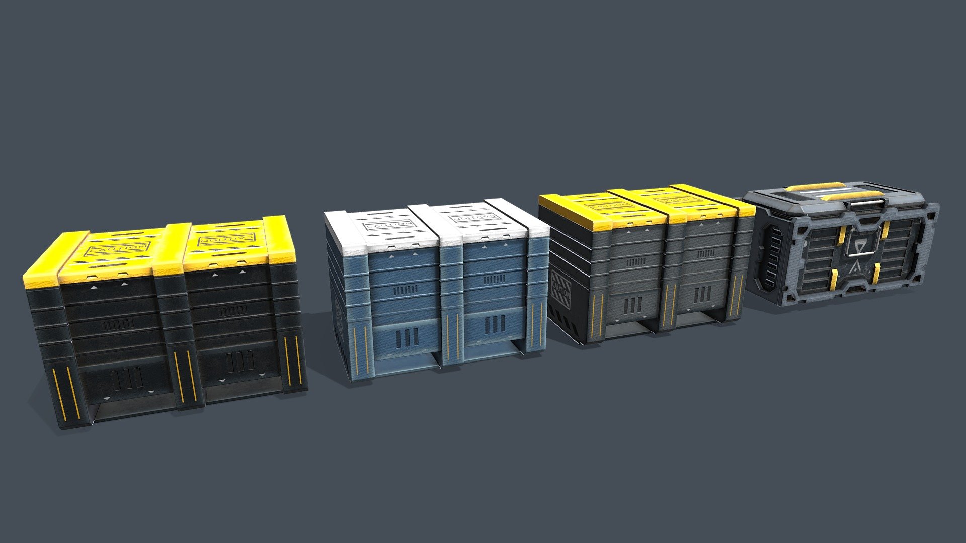 Crates for use in my Sci Fi Corridor and Hanger Packs - Various Crates - Buy Royalty Free 3D model by Philip Gilbert (@PhilipAGilbert) 3d model