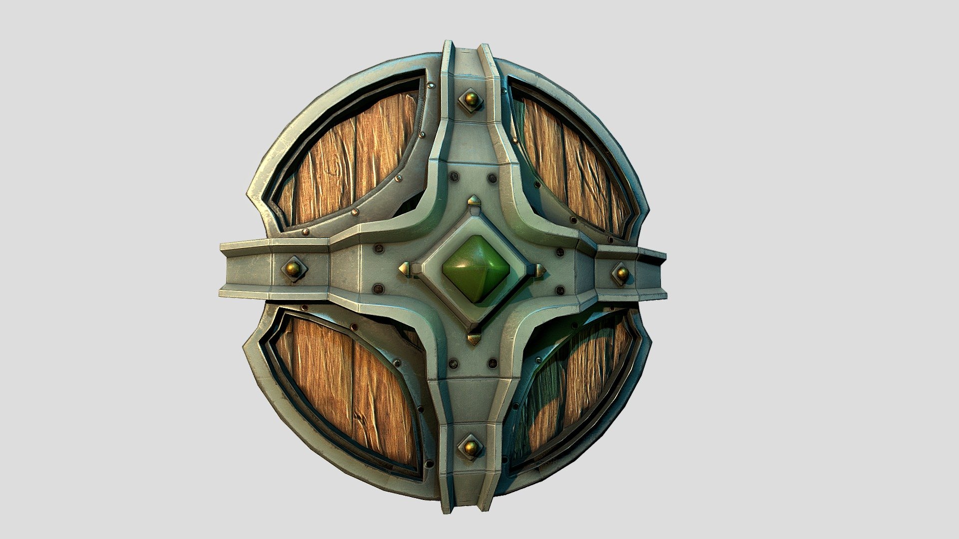 Shield done in zbrush/3ds Max and substance painter.

1600 Tris 
Diffuse/metalness/NormalMap/Roughness/AO map - Shield Wood - Buy Royalty Free 3D model by EmmanuelPhorn 3d model