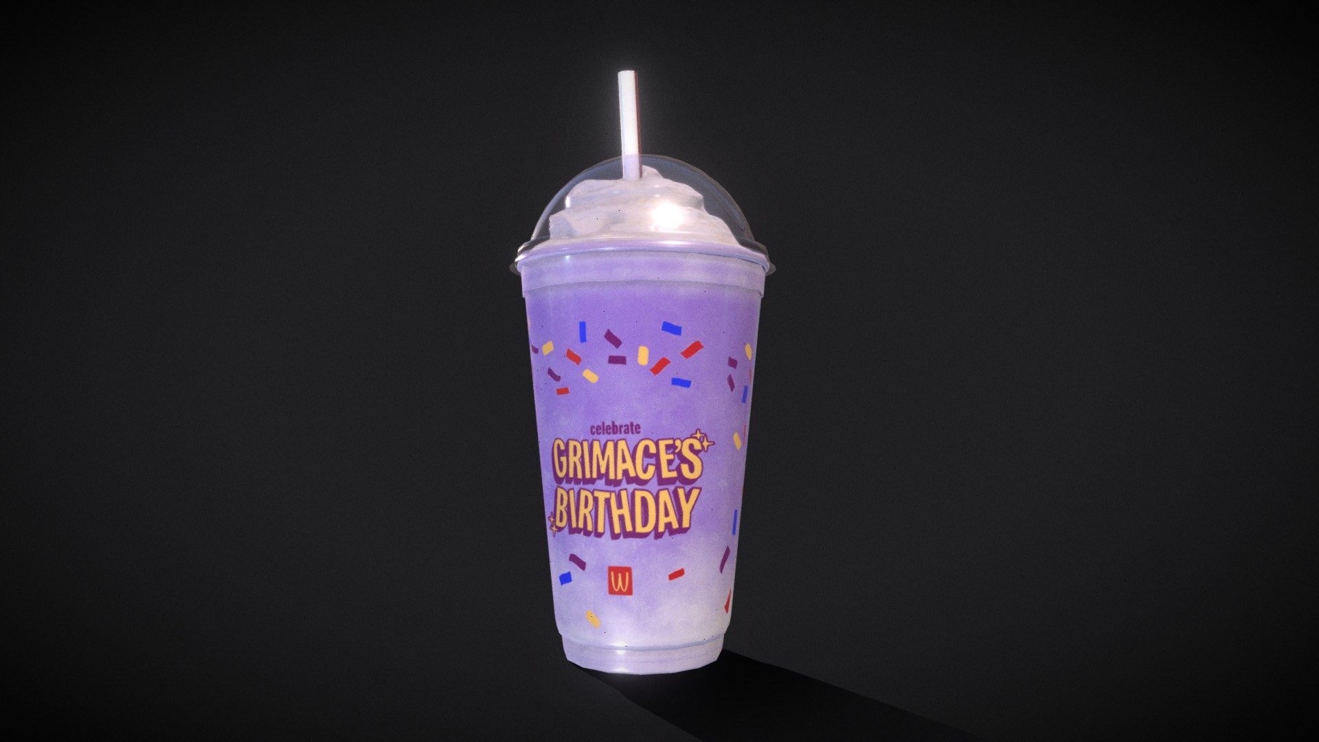 Parody WacDonalds Grimace Birthday Shake.

For personal use, social media, VRChat and streaming.

Grimace and original marks are property of McDonalds of whom I do not represent in any way 3d model