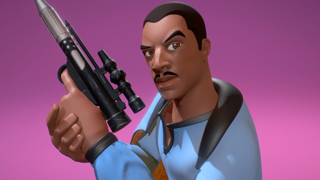 I wanted to do a stylized version of Lando Calrissian from Star Wars. Most of the modeling and sculpting was done in ZBrush and Maya. I rendered it using Vray and the Lighting Scene from FlippedNormals.

The style I was going for was inspired by Disney Infinity, but I wanted to add a little extra detail to the character. Keeping it in the same toy like style, but also something that could fit into an animated film 3d model