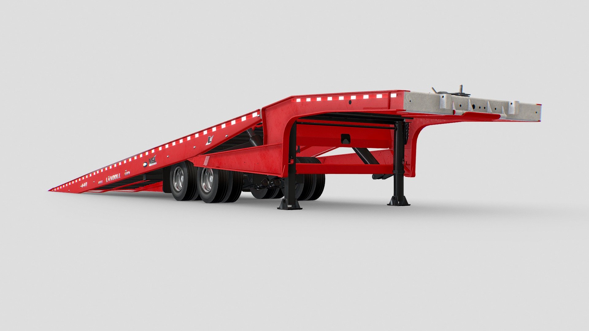 Retopology of rendered trailer model - Truck Trailer Landoll - 3D model by andriy kis (@andriykis) 3d model