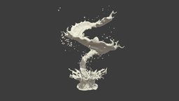 Liquid Spiral Splash fluid, splash, milk, realistic, water, spiral, realflow, liquid, splashes