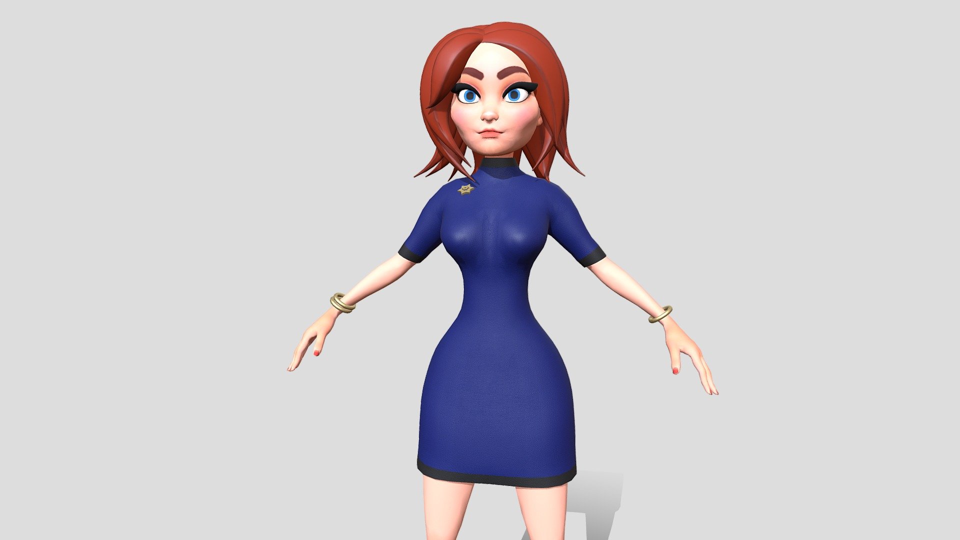 Cartoon Woman 3d game character - Cartoon Woman 3d game character - 3D model by Agarkova_CG 3d model