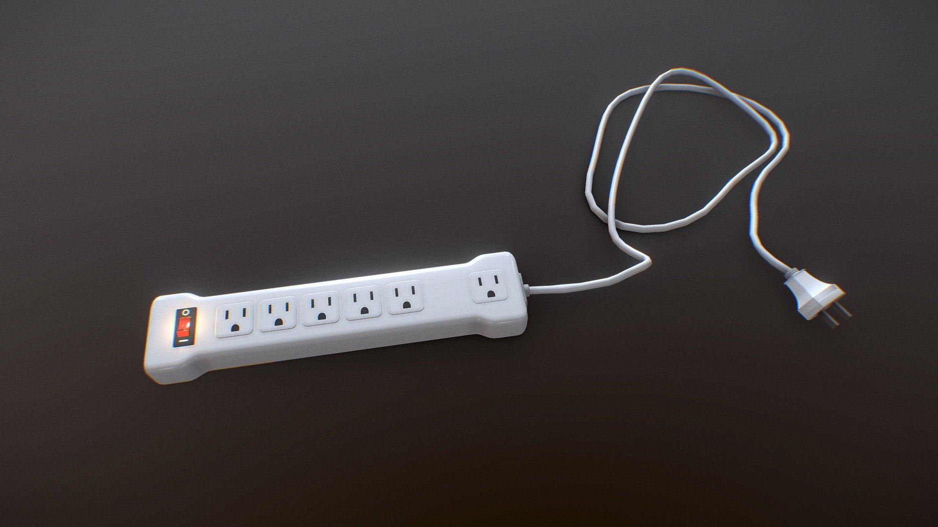 US type power strip. Low poly, smoothable, perfect for rendering and archvis 3d model