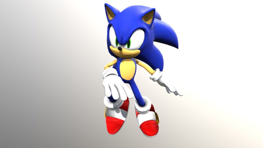 Original model exported from Sonic Generations (Recommended for rendered animation) + HD textures and an already configured and textured blend file - Sonic HD FULL RIGGED - Download Free 3D model by Electrogamer777 3d model