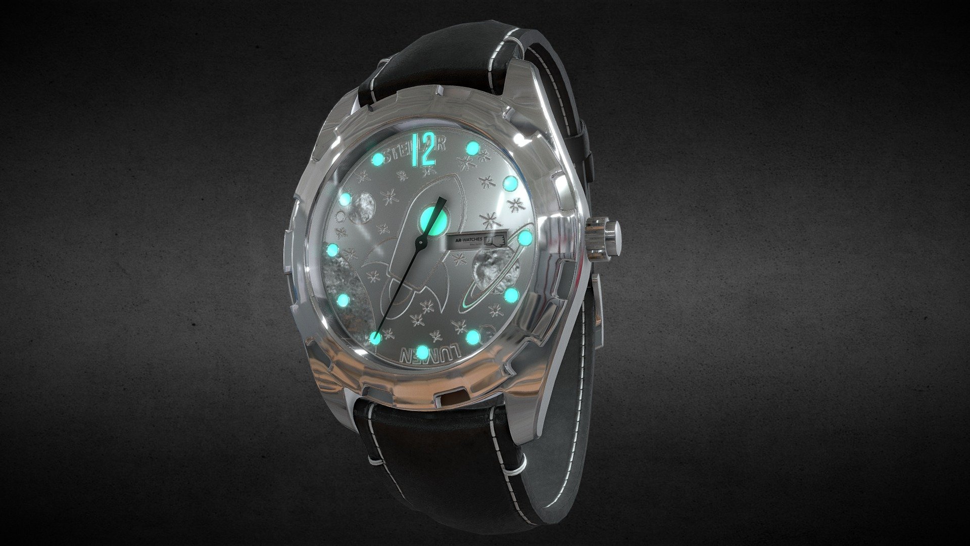 Awesome stainless steel Stellar Lumen coin Watch.

Currently available for download in FBX format.

3D model developed by AR-Watches 3d model