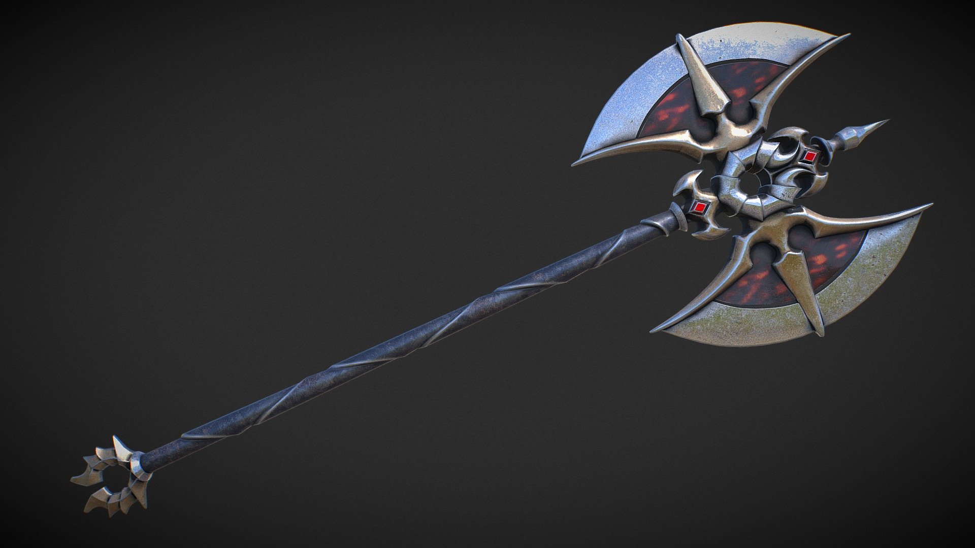 Hello. This is a high definition quality polygon of a Fantasy axe 3D Model with PBR textures. Extremely detailed and realistic. Suitable for movie prop, architectural visualizations, advertising renders and other. The archive includes Obj and FBX, textures for the Unity: Base color, Height, Metallic, Mixed AO, Normal_OpenGL, Roughness. And also included in the archive textures for UE: BaseColor, Normal, OcclusionRoughnessMetallic. All textures are 4k resolution. The model contains 1 object: Fantasy_axe. If you need, we will make a file of this model for 3D printing especially for you 3d model