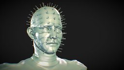 Pinhead pinhead, bust, sculpture, horror