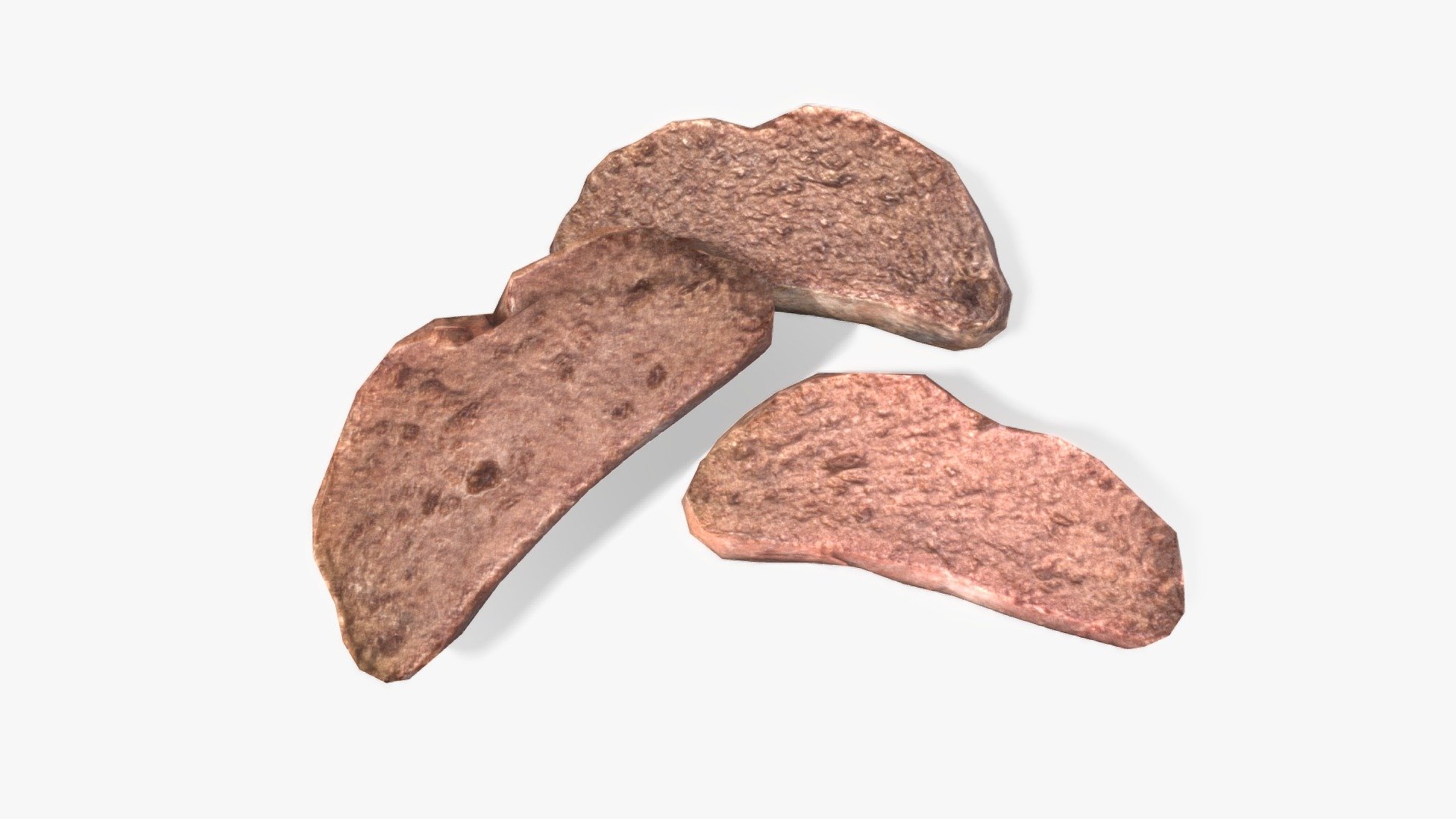 Check out my website for more products and better deals! &gt;&gt; SM5 by Heledahn &lt;&lt;


This is a digital 3d model of three rye bread slices, scanned and retopologized from a baked bread. The resulting models have an excellent quality and detail, while maintaining a very small poly count.

(TIF DISPLACEMENT MAP TEXTURES ONLY FOR SALE IN MY WEBSITE 🔼)

This product will achieve realistic results in your rendering projects and animations, being greatly suited for close-ups due to their high quality topology and PBR shading 3d model