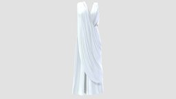 Female Ancient Greek White Toga Dress