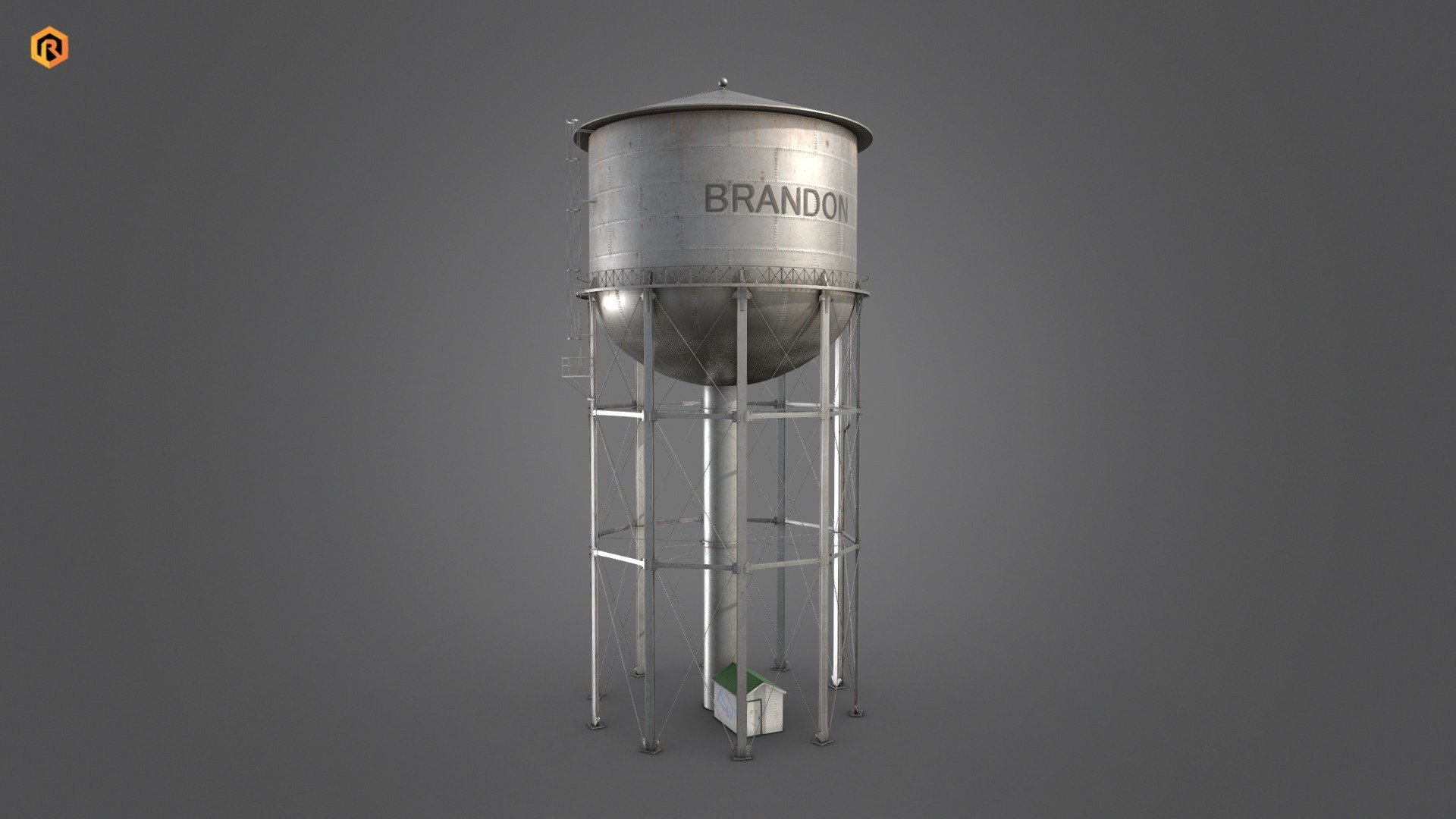 Low-poly PBR 3D model of Water Tower.

This 3D model is best for use in games and other VR / AR, real-time applications such as Unity or Unreal Engine.  It can also be rendered in Blender (ex Cycles) or Vray as the model is equipped with all required PBR textures.  

Technical details:




2 PBR textures sets (Main body and alpha) 

12626 Triangles

15343  Vertices

The model is divided into few 2 objects (Main tower and small building)

Pivot points are correctly placed to suit animation process.

All nodes, materials and textures are appropriately named.

Lot of additional file formats included (Blender, Unity, Maya etc.)  

More file formats are available in additional zip file on product page (See all files)

Please feel free to contact me if you have any questions or need any support for this asset.

Support e-mail: support@rescue3d.com - Water Tower - Buy Royalty Free 3D model by Rescue3D Assets (@rescue3d) 3d model