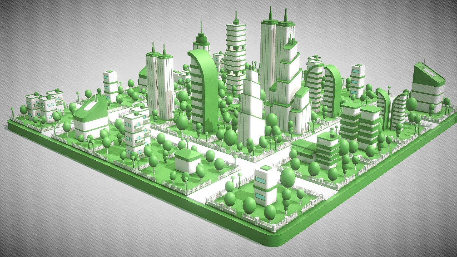 Check out finished version of the model!

I made this mini city pack for the mobile game and decided to share. The pack is currently in development im planning to enlarge the amount of buildings and environmental props. I exported fbx files for each individual objects but I have Sketchfab free plan, i cant upload them seperated. 
All the assets are tested in Unity, you can use them in your game projects without permission.
(Keep in mind: Models are not UV Unwrapped.)

For any questions feel free to contact me: mertkilictab@gmail.com - Cartoon Low Poly City (Mini Pack) - Download Free 3D model by mertkilic 3d model