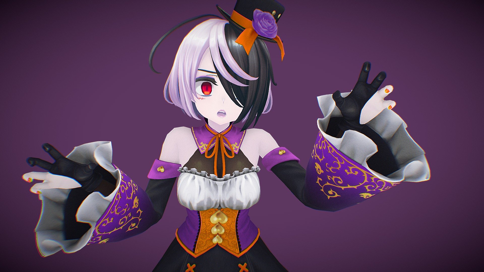 VRChat Original avatar Halloween ver - Claudia Halloween - 3D model by HIRO (@shike) 3d model