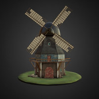 Windmill (Download) windmill, substancepainter, substance, blender, pbr, animation, animated