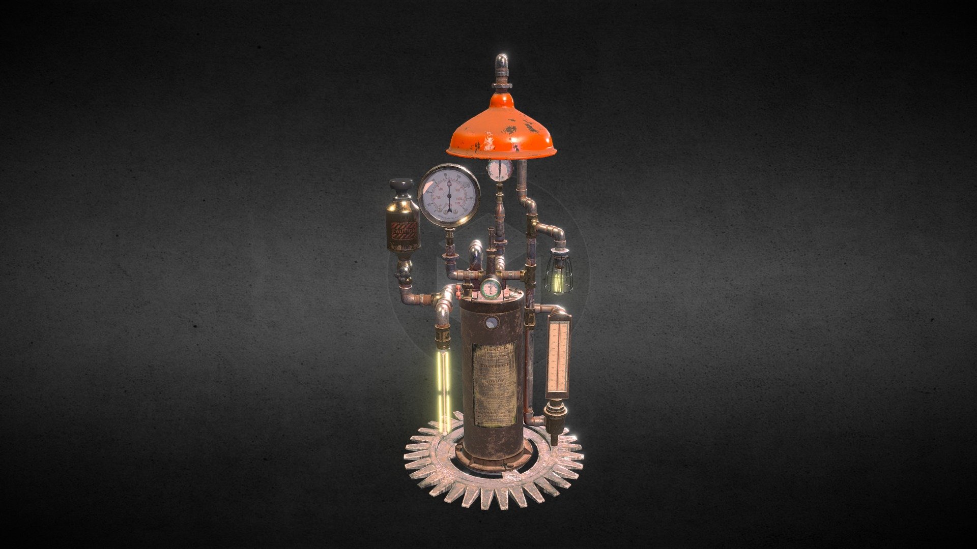 A highpoly steampunk light with clean topology - Steampunk Phister chamber light - Buy Royalty Free 3D model by Polygon Experts (@polygonexperts) 3d model