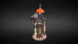 Steampunk Phister chamber light lamp, steampunk, machine, substancepainter, substance, decoration, interior, light