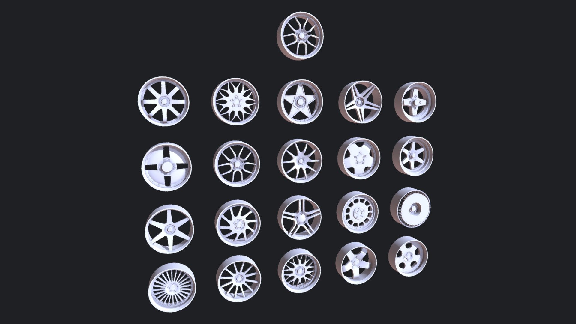 21 car wheel without UV scan and texture 3d model
