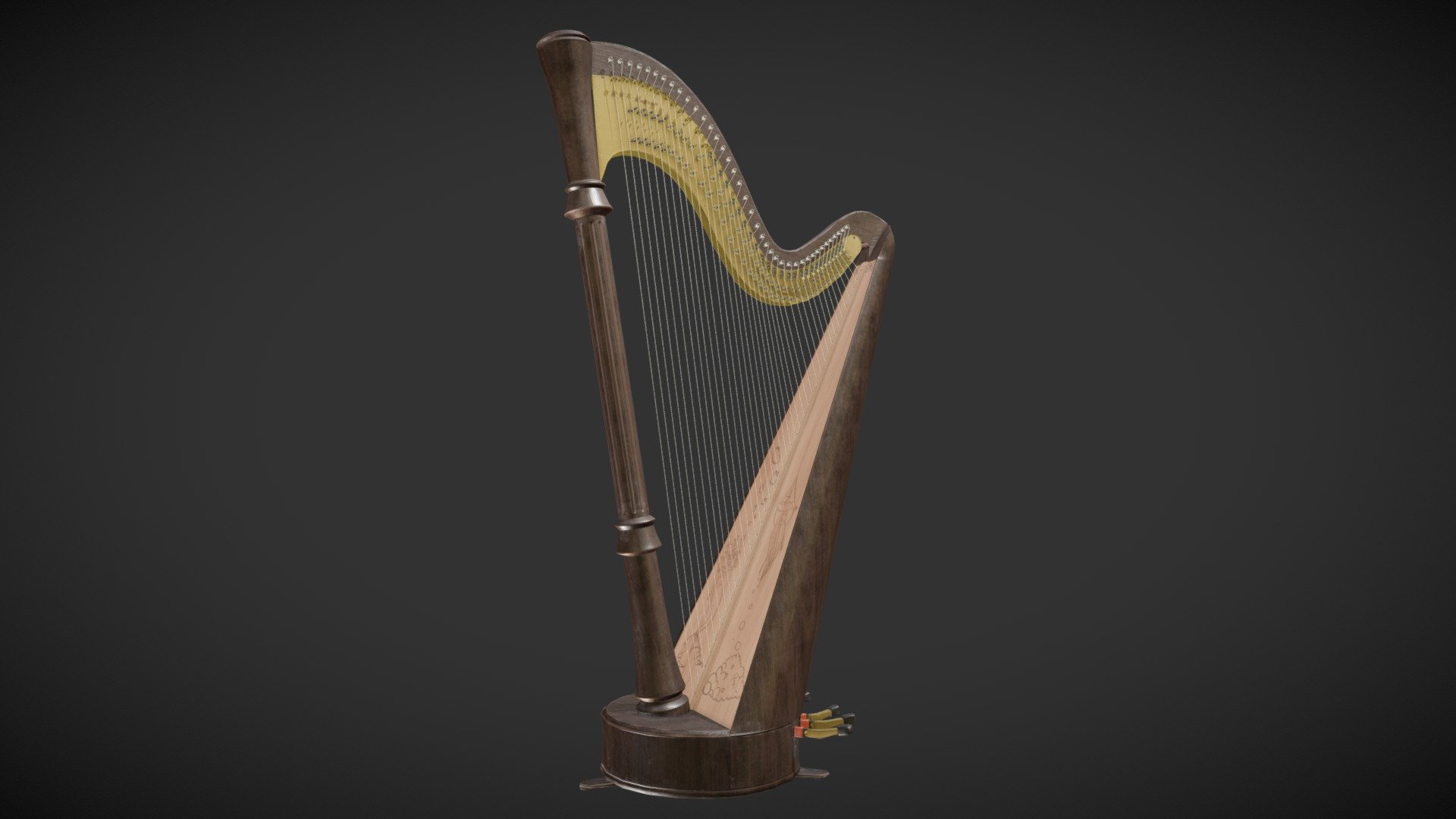 Based on the Lyon &amp; Healy 85P harp 3d model