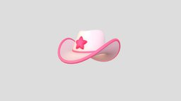 Prop249 Cowgirl Hat hat, cow, cute, cap, fashion, party, cowboy, western, pink, head, star, costume, cowgirl, sheriff, wear, brim, girl, cartoon, female, clothing, lady, noai