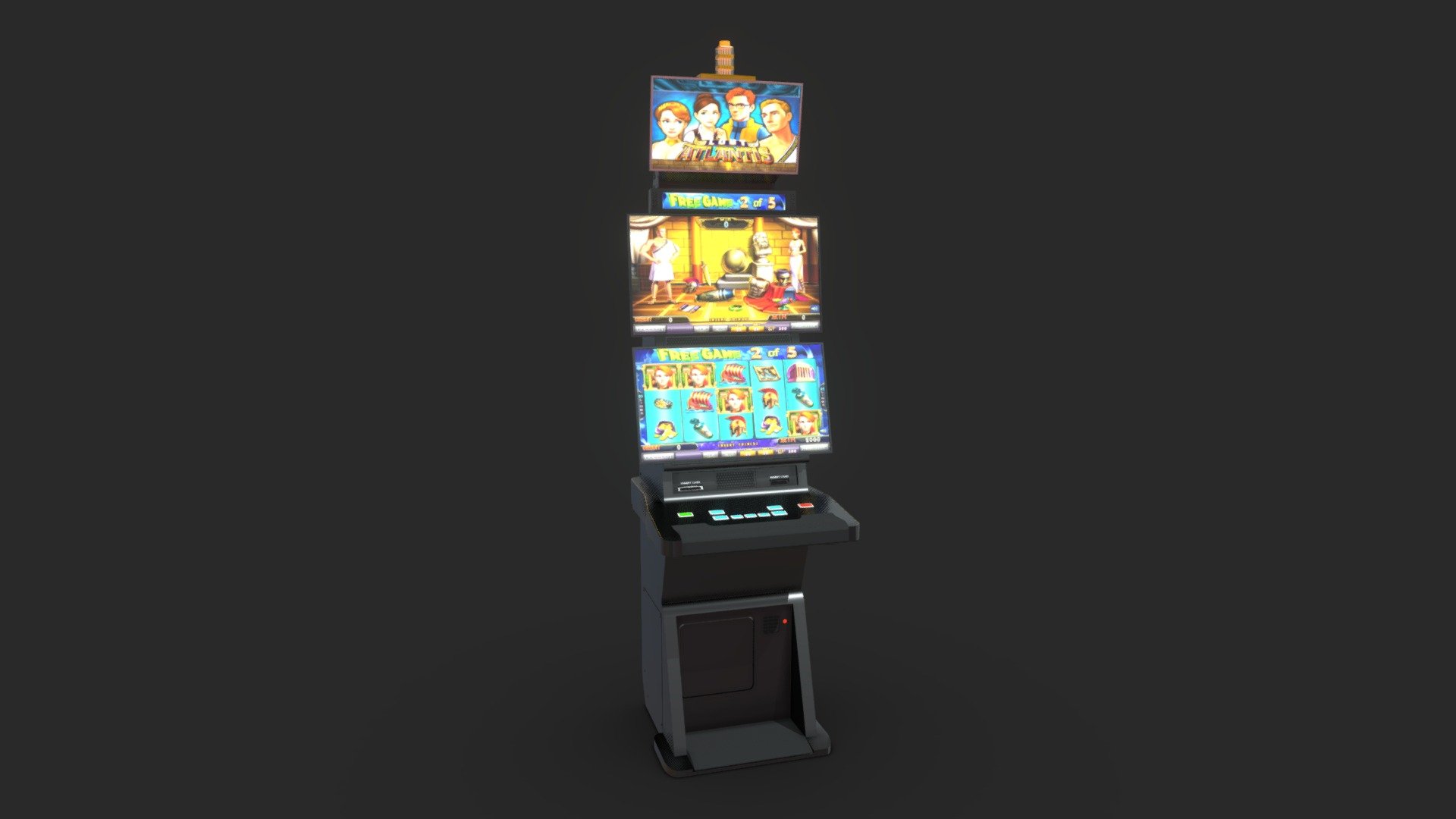Las Vegas Casino Slot Machine High Poly to spec. Textured, ready for VR / AR

Materials Seperated for easy PBR use. FREE geometry nodes to array slot machines in rows and columns for better optimization. Blender 3.0 and up - Slot Machine - Atlantis - Buy Royalty Free 3D model by Unreal Designer (@unrealdesigner.ig) 3d model