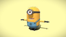 Minions Stuart cute, goggles, despicable, minions, me, movie, yellow, stuart, character, cartoon, 3d, animation, animated, noai