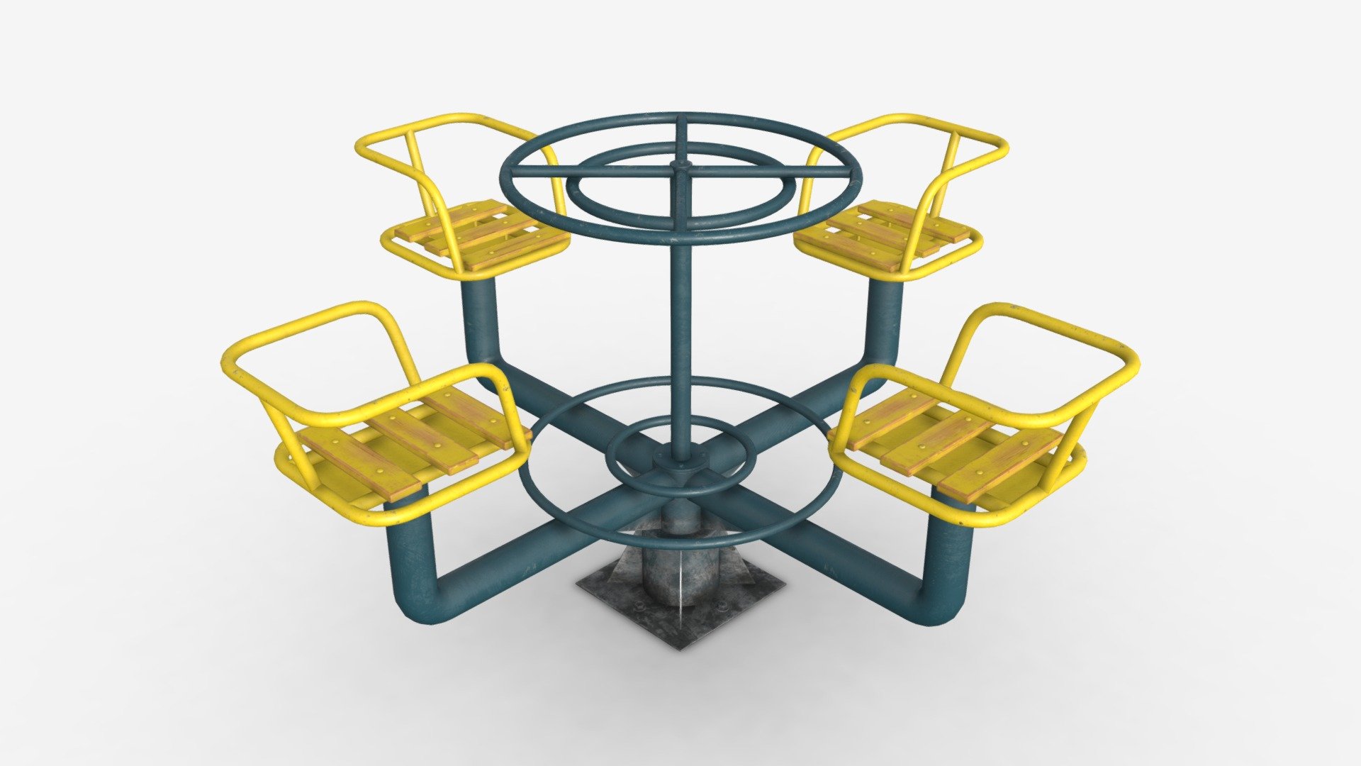 Merry-go-round 4-seat - Buy Royalty Free 3D model by HQ3DMOD (@AivisAstics) 3d model
